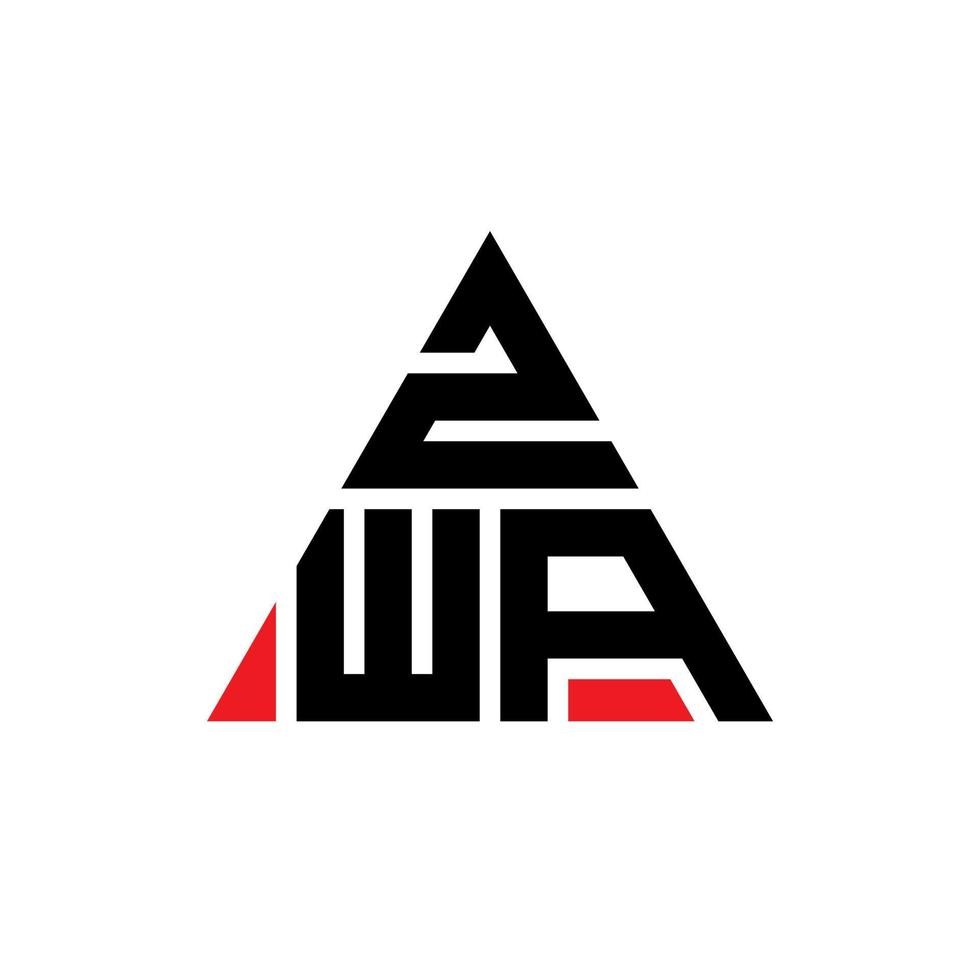 diseño del logotipo de la letra del triángulo zwa con forma de triángulo. monograma de diseño del logotipo del triángulo zwa. plantilla de logotipo de vector de triángulo zwa con color rojo. logotipo triangular zwa logotipo simple, elegante y lujoso.