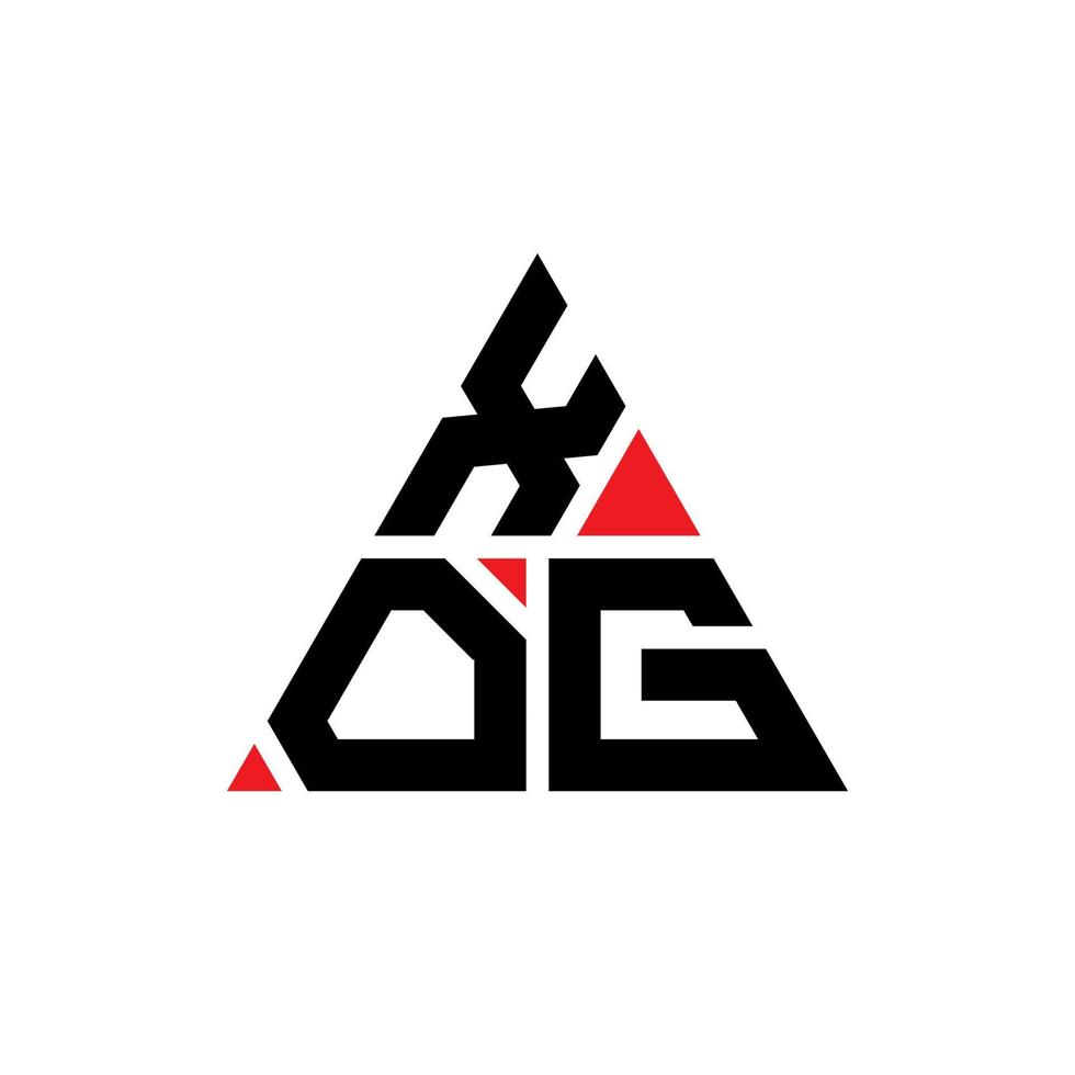 diseño del logotipo de la letra del triángulo xog con forma de triángulo. monograma de diseño del logotipo del triángulo xog. plantilla de logotipo de vector de triángulo xog con color rojo. logotipo triangular xog logotipo simple, elegante y lujoso.