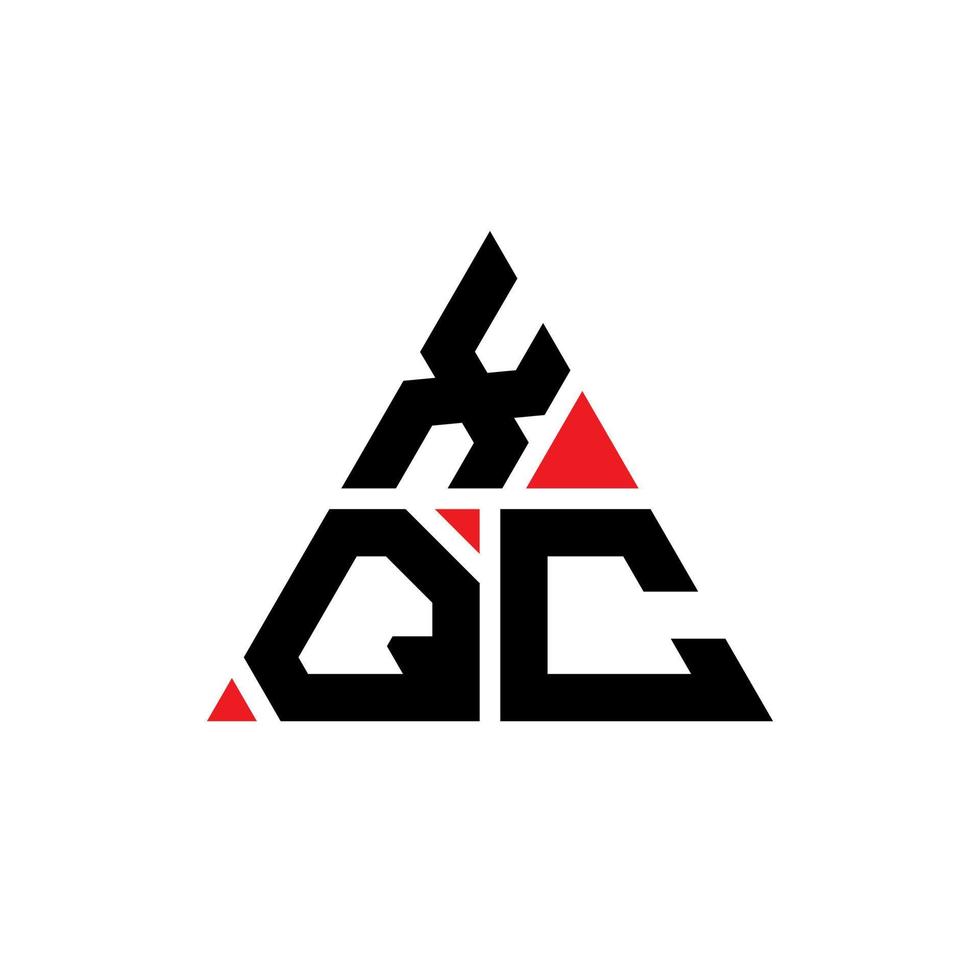 XQC triangle letter logo design with triangle shape. XQC triangle logo design monogram. XQC triangle vector logo template with red color. XQC triangular logo Simple, Elegant, and Luxurious Logo.