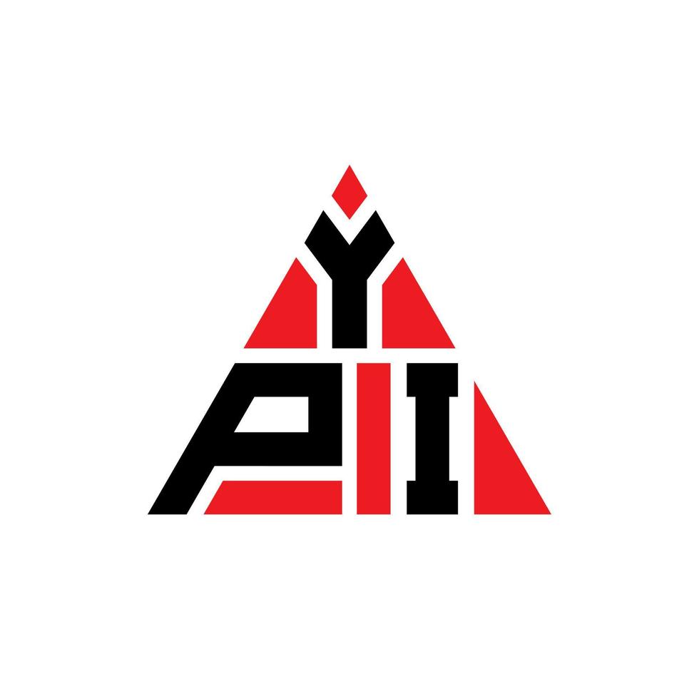 diseño de logotipo de letra triangular ypi con forma de triángulo. monograma de diseño del logotipo del triángulo ypi. plantilla de logotipo de vector de triángulo ypi con color rojo. logotipo triangular ypi logotipo simple, elegante y lujoso.