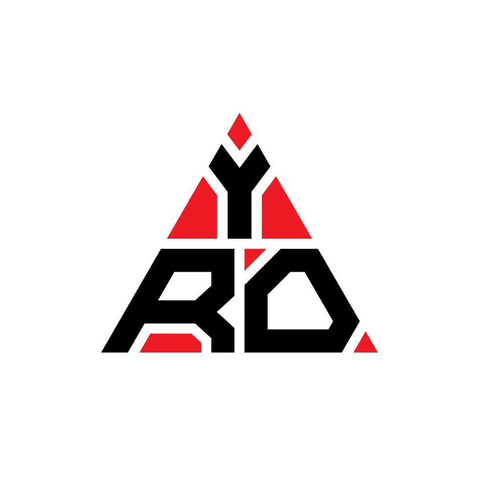 diseño de logotipo de letra de triángulo yro con forma de triángulo. monograma de diseño del logotipo del triángulo yro. plantilla de logotipo de vector de triángulo yro con color rojo. logo triangular yro logo simple, elegante y lujoso.