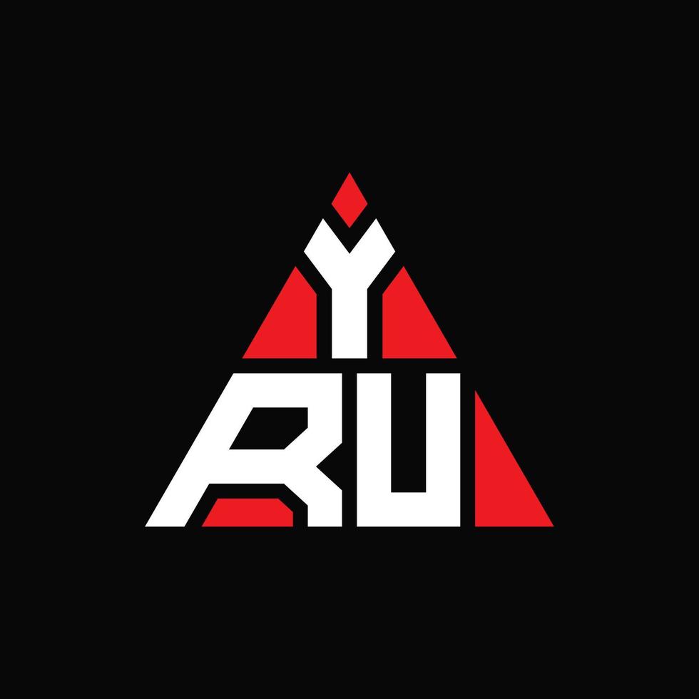 yru diseño de logotipo de letra triangular con forma de triángulo. monograma de diseño del logotipo del triángulo yru. plantilla de logotipo de vector de triángulo yru con color rojo. logotipo triangular yru logotipo simple, elegante y lujoso.