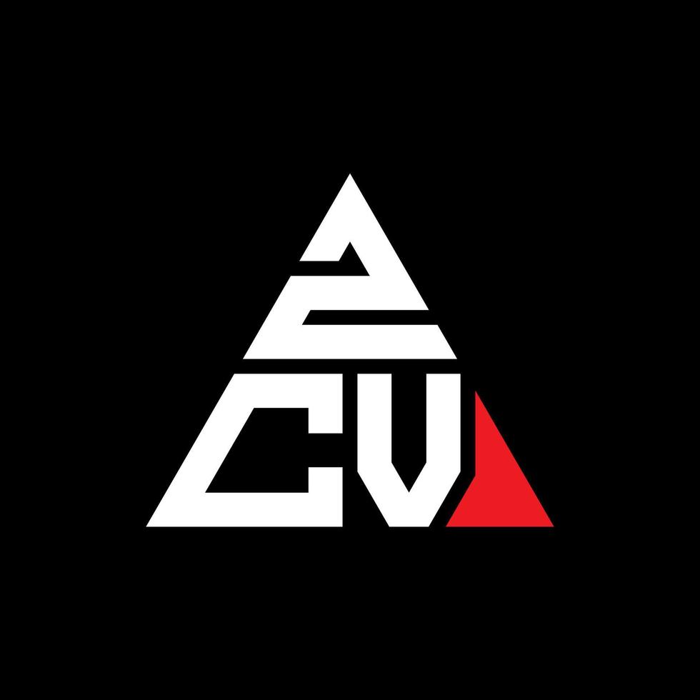 diseño de logotipo de letra triangular zcv con forma de triángulo. monograma de diseño del logotipo del triángulo zcv. plantilla de logotipo de vector de triángulo zcv con color rojo. logotipo triangular zcv logotipo simple, elegante y lujoso.