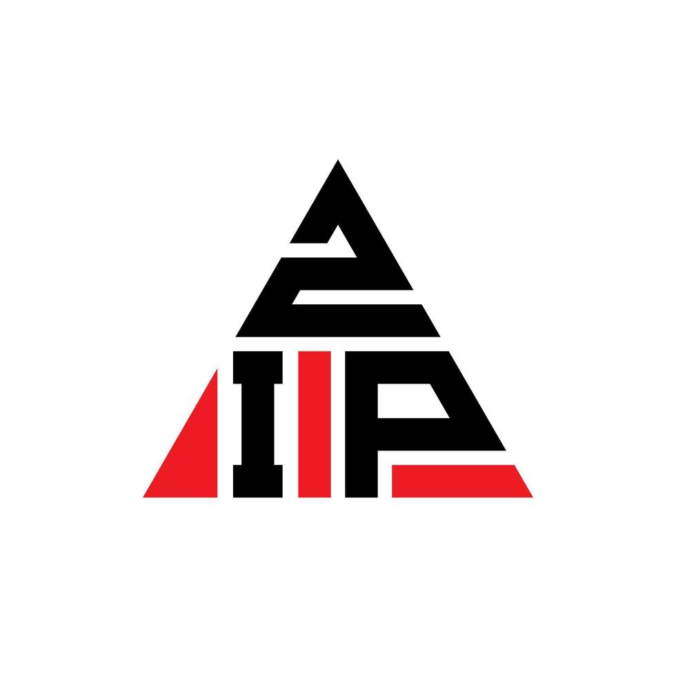 ZIP triangle letter logo design with triangle shape. ZIP triangle logo design monogram. ZIP triangle vector logo template with red color. ZIP triangular logo Simple, Elegant, and Luxurious Logo.