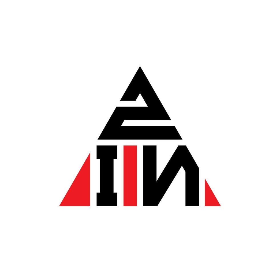 diseño de logotipo de letra de triángulo zin con forma de triángulo. monograma de diseño del logotipo del triángulo zin. plantilla de logotipo de vector de triángulo zin con color rojo. logo triangular zin logo simple, elegante y lujoso.