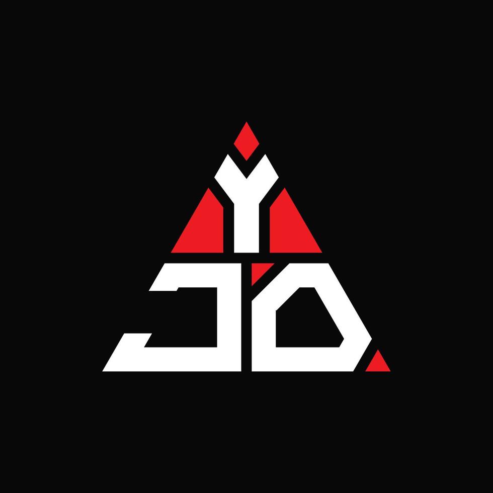 YJO triangle letter logo design with triangle shape. YJO triangle logo design monogram. YJO triangle vector logo template with red color. YJO triangular logo Simple, Elegant, and Luxurious Logo.