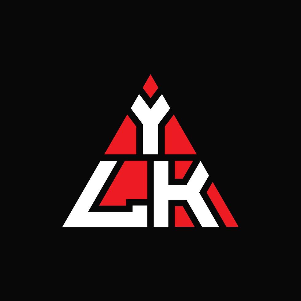diseño de logotipo de letra de triángulo ylk con forma de triángulo. monograma de diseño de logotipo de triángulo de ylk. plantilla de logotipo de vector de triángulo de ylk con color rojo. logotipo triangular ylk logotipo simple, elegante y lujoso.