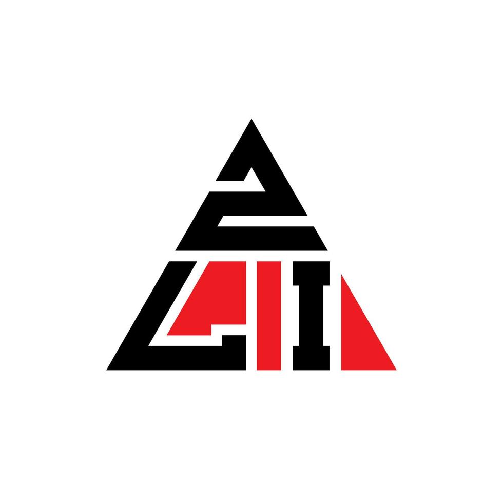 diseño de logotipo de letra triangular zli con forma de triángulo. monograma de diseño del logotipo del triángulo zli. plantilla de logotipo de vector de triángulo zli con color rojo. logotipo triangular zli logotipo simple, elegante y lujoso.