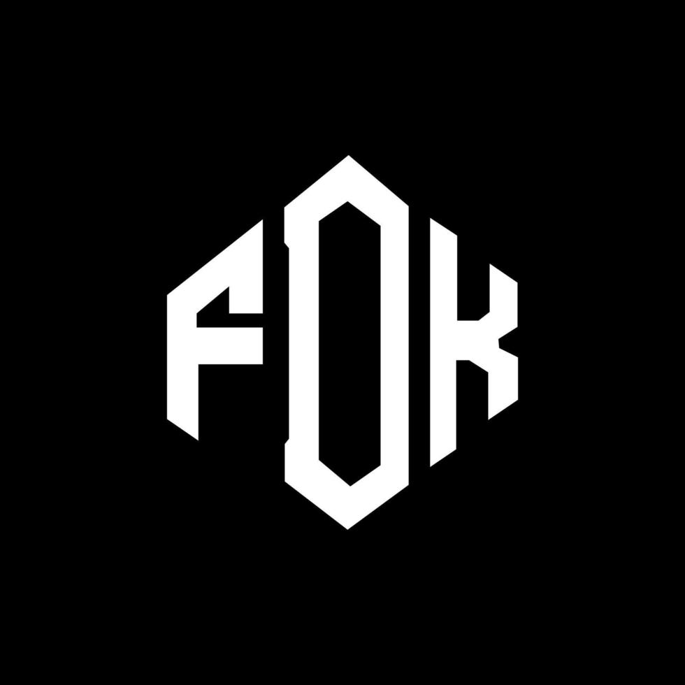 diseño de logotipo de letra fdk con forma de polígono. fdk polígono y diseño de logotipo en forma de cubo. fdk hexagon vector logo plantilla colores blanco y negro. Monograma fdk, logotipo empresarial y inmobiliario.