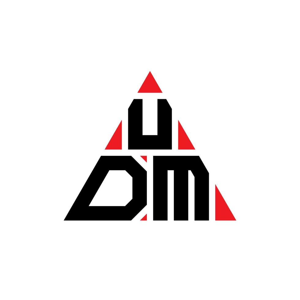 diseño de logotipo de letra de triángulo udm con forma de triángulo. monograma de diseño de logotipo de triángulo udm. plantilla de logotipo de vector de triángulo udm con color rojo. logotipo triangular udm logotipo simple, elegante y lujoso.
