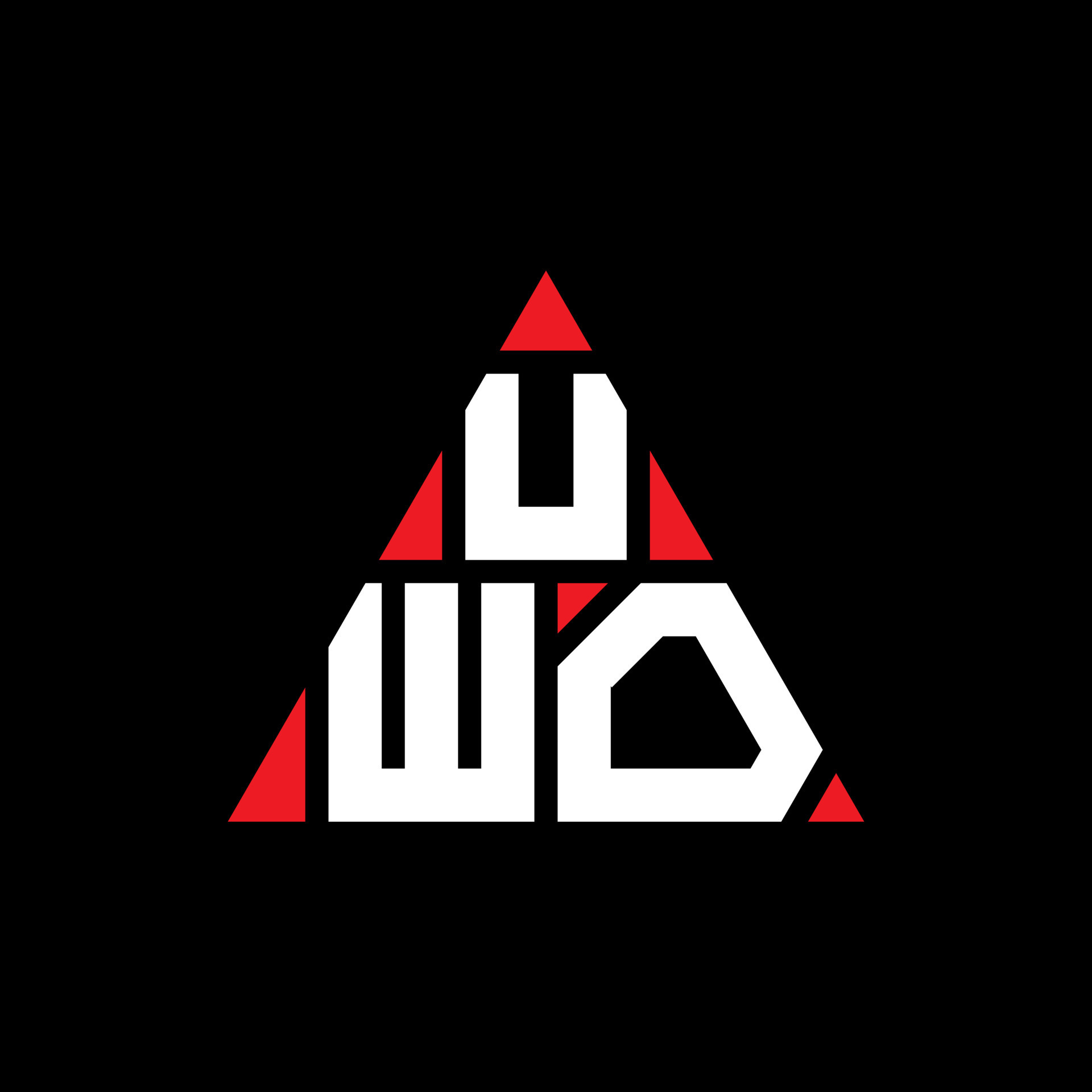 diseño de logotipo de letra triangular uwo con forma de triángulo
