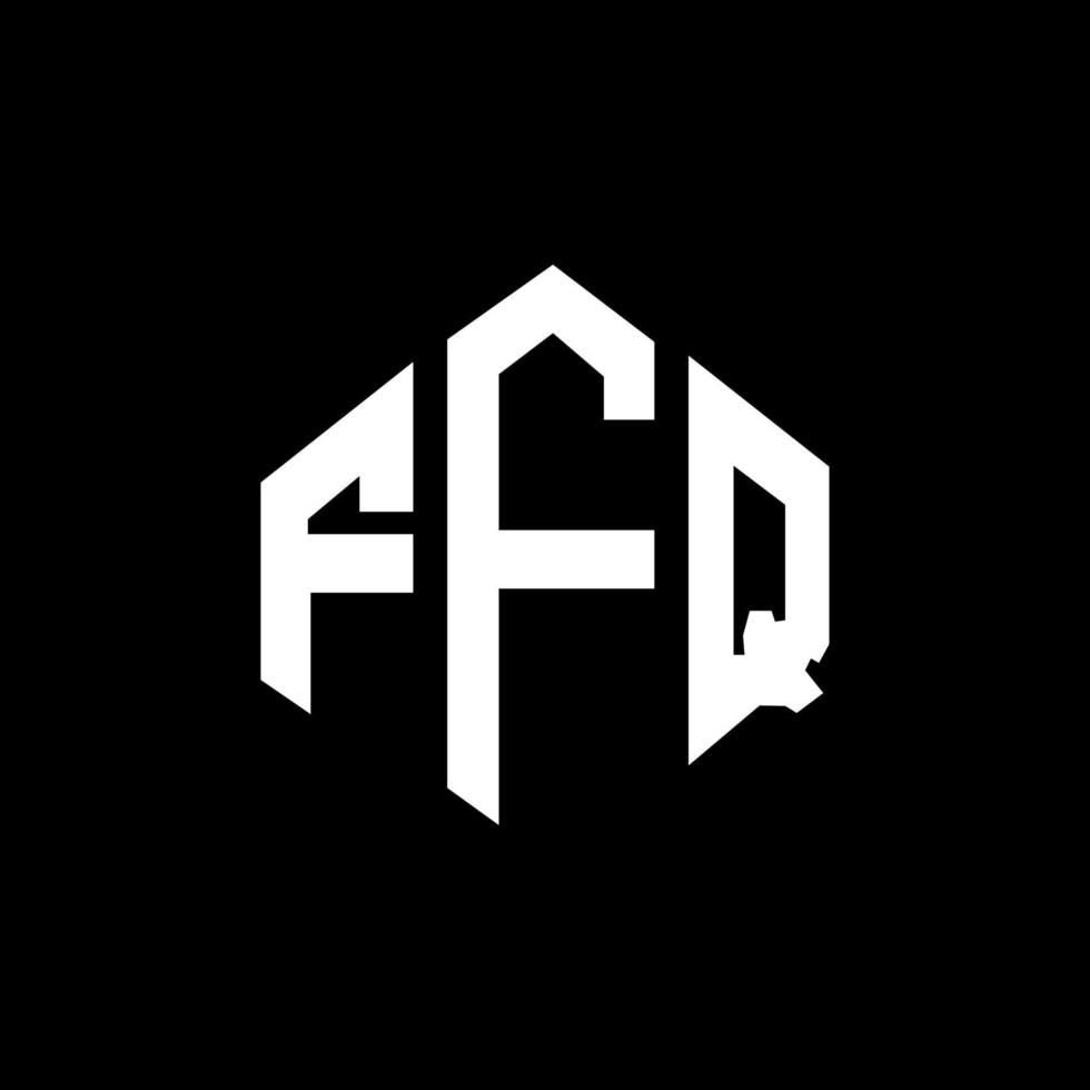 FFQ letter logo design with polygon shape. FFQ polygon and cube shape logo design. FFQ hexagon vector logo template white and black colors. FFQ monogram, business and real estate logo.