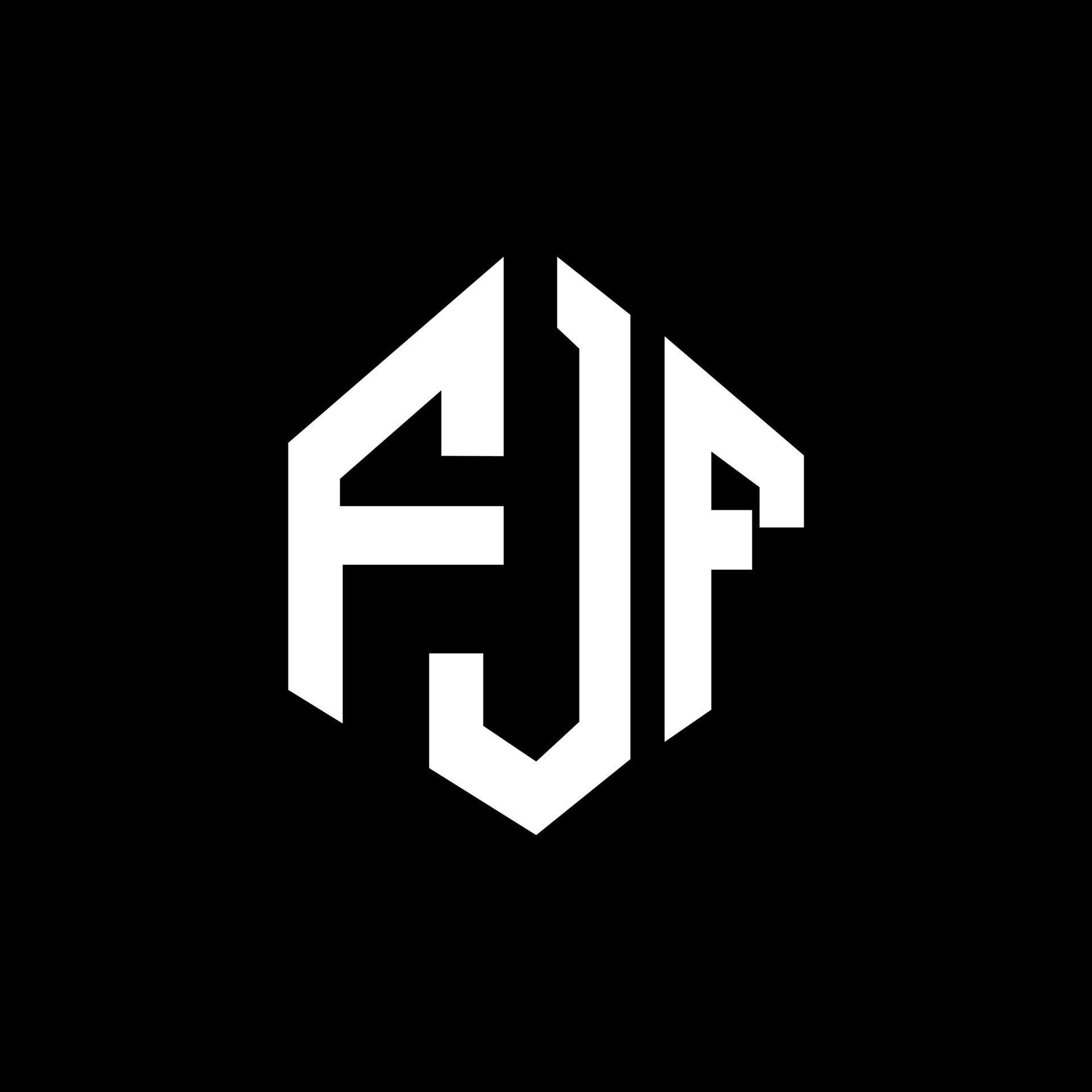 FJF letter logo design with polygon shape. FJF polygon and cube shape