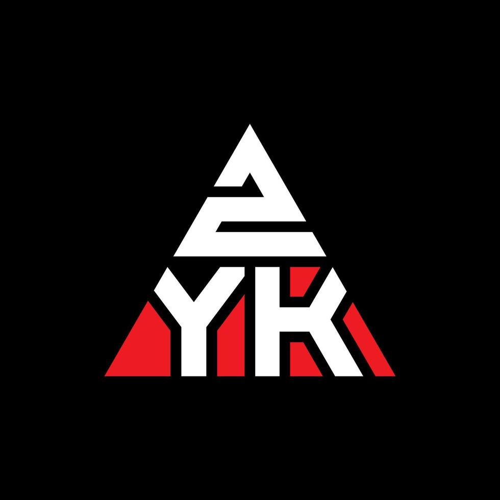 ZYK triangle letter logo design with triangle shape. ZYK triangle logo design monogram. ZYK triangle vector logo template with red color. ZYK triangular logo Simple, Elegant, and Luxurious Logo.