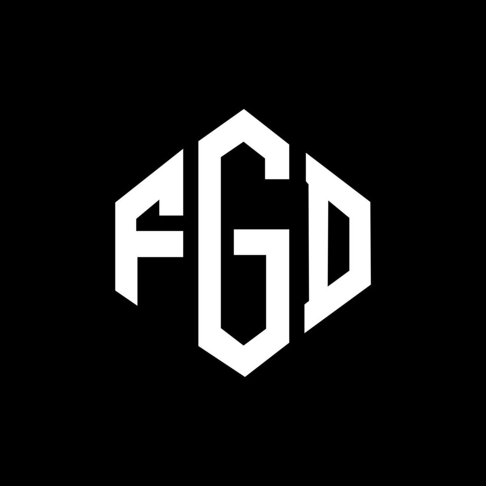 FGD letter logo design with polygon shape. FGD polygon and cube shape logo design. FGD hexagon vector logo template white and black colors. FGD monogram, business and real estate logo.