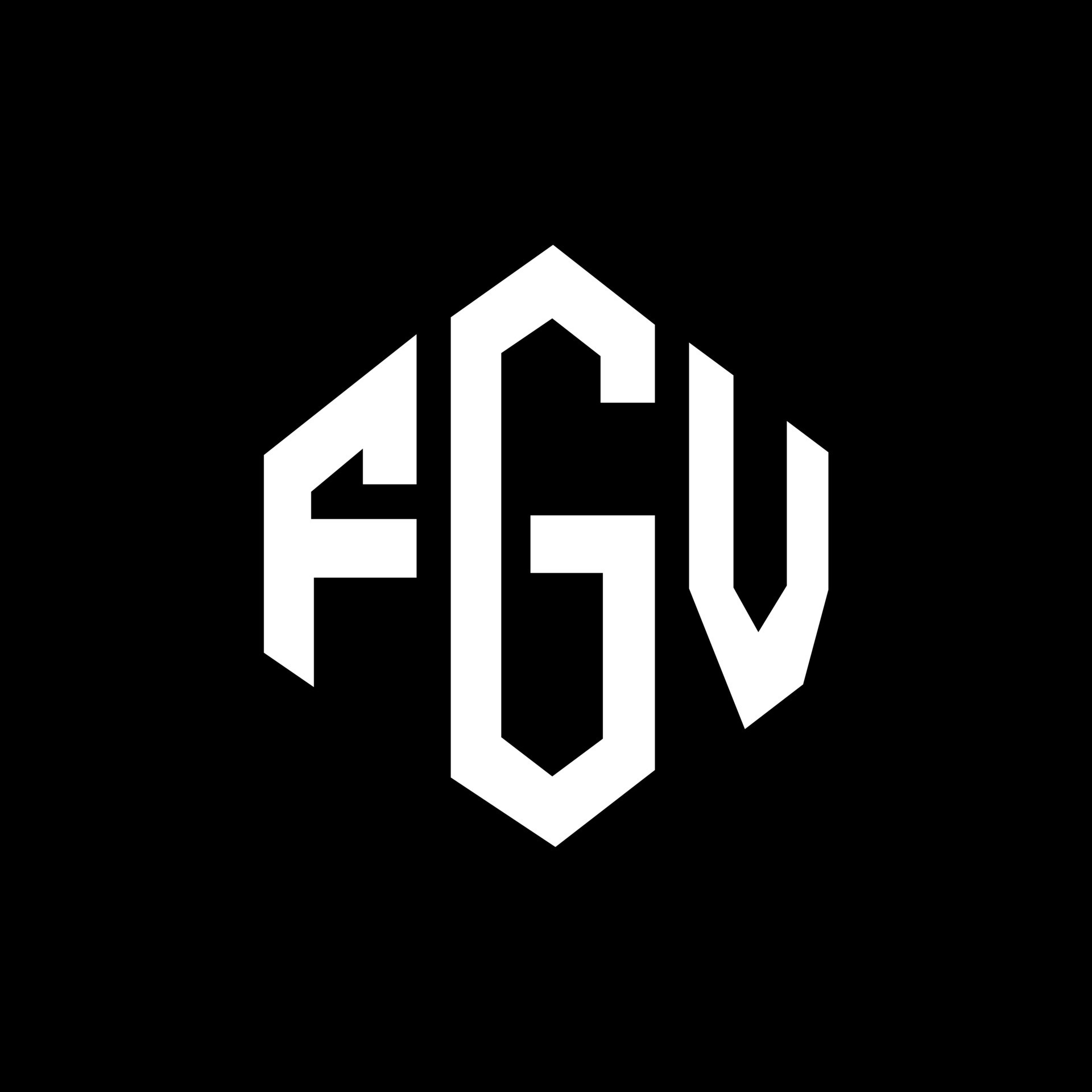 diseño de logotipo de letra fgv con forma de polígono. diseño de ...