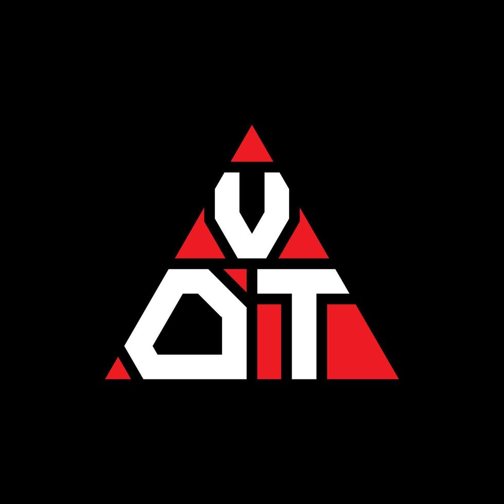 diseño de logotipo de letra de triángulo de vo con forma de triángulo. monograma de diseño de logotipo de triángulo de voto. Plantilla de logotipo de vector de triángulo vot con color rojo. logo triangular de vot logo simple, elegante y lujoso.