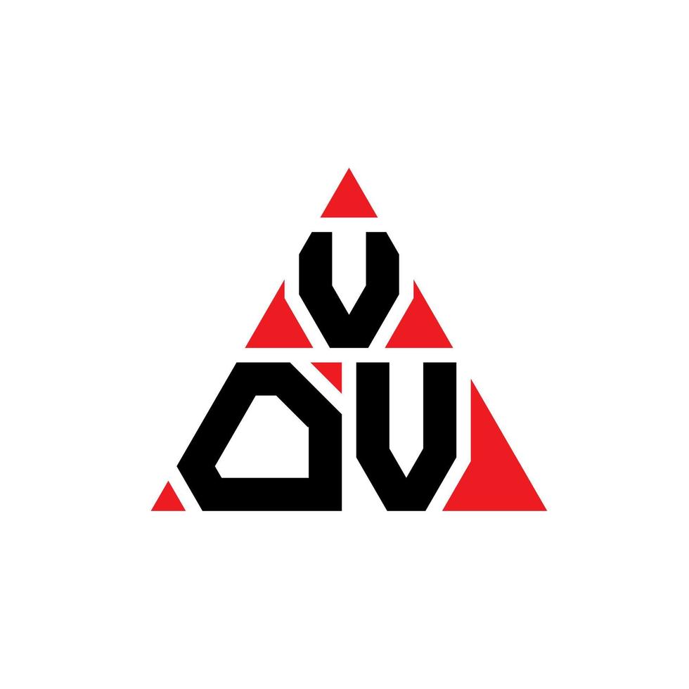 VOV triangle letter logo design with triangle shape. VOV triangle logo design monogram. VOV triangle vector logo template with red color. VOV triangular logo Simple, Elegant, and Luxurious Logo.
