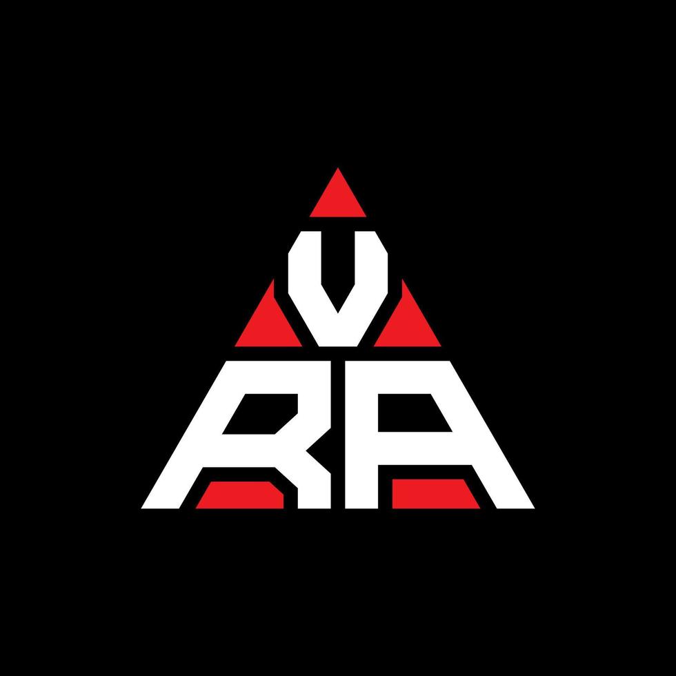 Diseño de logotipo de letra triangular vra con forma de triángulo. monograma de diseño del logotipo del triángulo vra. plantilla de logotipo de vector de triángulo vra con color rojo. logotipo triangular vra logotipo simple, elegante y lujoso.