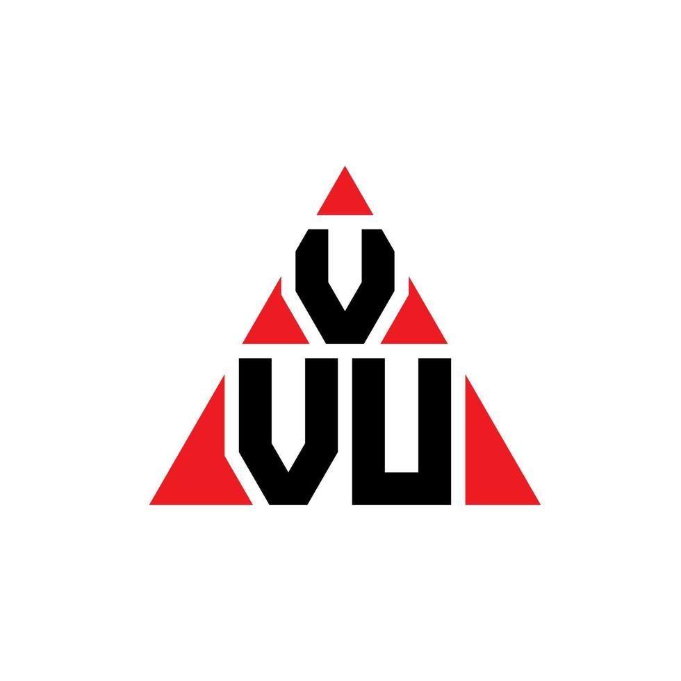 VVU triangle letter logo design with triangle shape. VVU triangle logo design monogram. VVU triangle vector logo template with red color. VVU triangular logo Simple, Elegant, and Luxurious Logo.