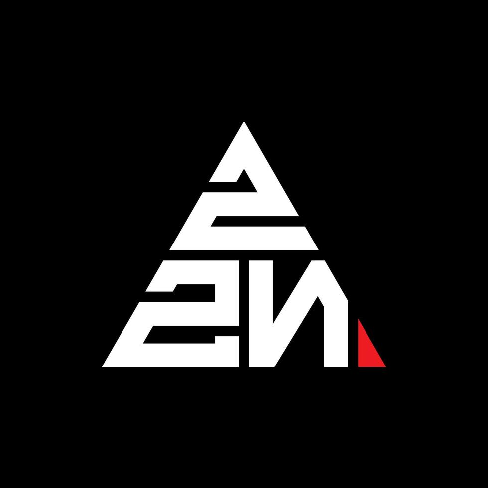 ZZN triangle letter logo design with triangle shape. ZZN triangle logo design monogram. ZZN triangle vector logo template with red color. ZZN triangular logo Simple, Elegant, and Luxurious Logo.