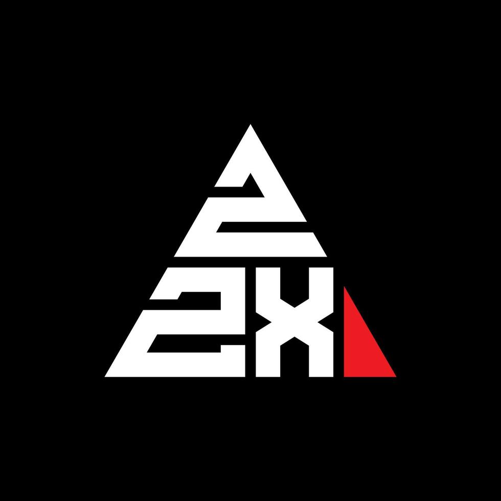 Diseño de logotipo de letra triangular zzx con forma de triángulo. monograma de diseño del logotipo del triángulo zzx. plantilla de logotipo de vector de triángulo zzx con color rojo. logotipo triangular zzx logotipo simple, elegante y lujoso.