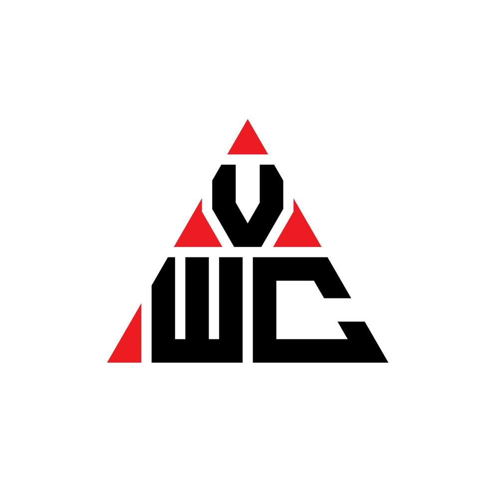 VWC triangle letter logo design with triangle shape. VWC triangle logo design monogram. VWC triangle vector logo template with red color. VWC triangular logo Simple, Elegant, and Luxurious Logo.