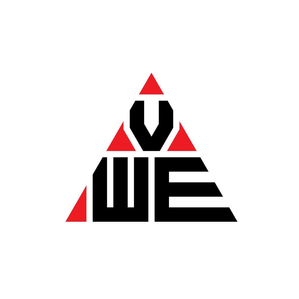 diseño de logotipo de letra triangular vwe con forma de triángulo. monograma de diseño del logotipo del triángulo vwe. plantilla de logotipo de vector de triángulo vwe con color rojo. logotipo triangular vwe logotipo simple, elegante y lujoso.