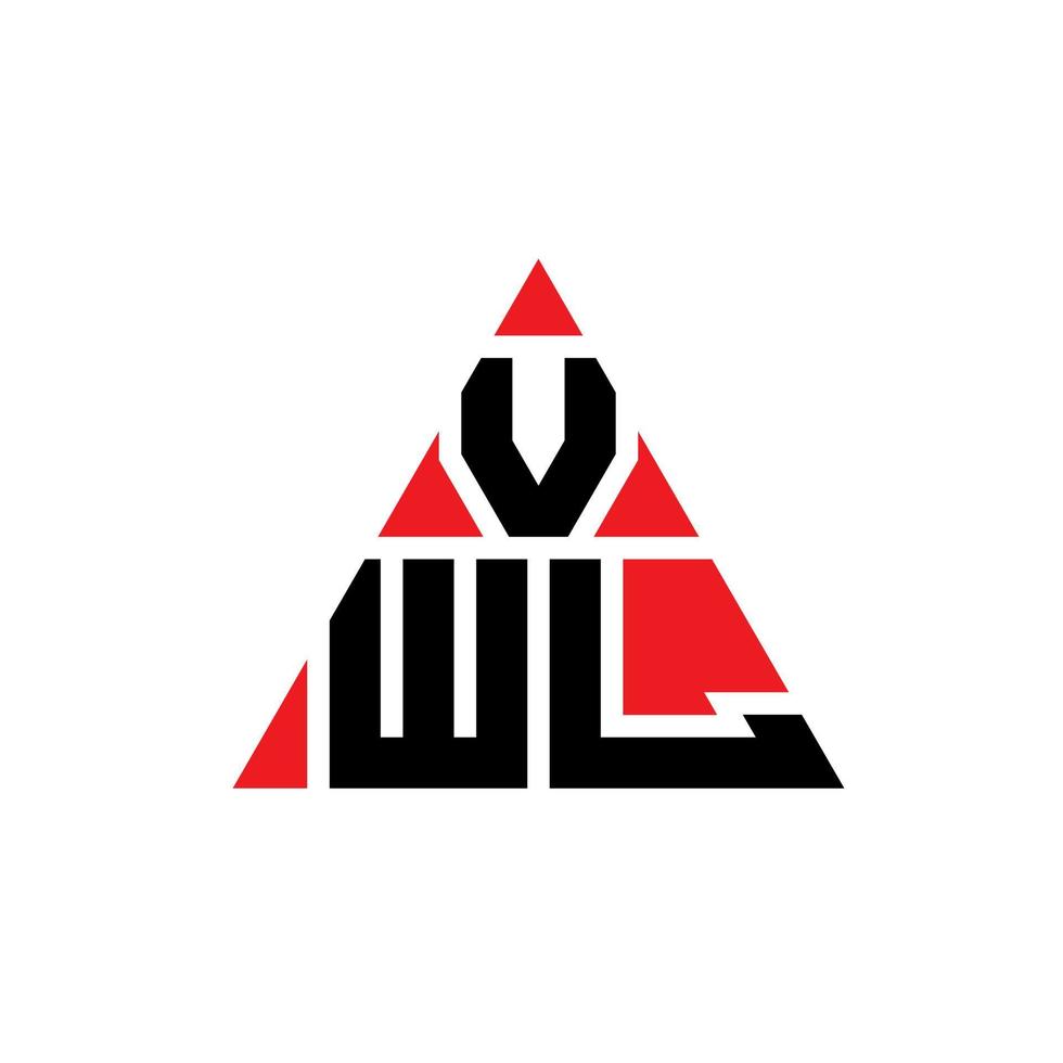 diseño de logotipo de letra de triángulo vwl con forma de triángulo. monograma de diseño de logotipo de triángulo vwl. plantilla de logotipo de vector de triángulo vwl con color rojo. logo triangular vwl logo simple, elegante y lujoso.