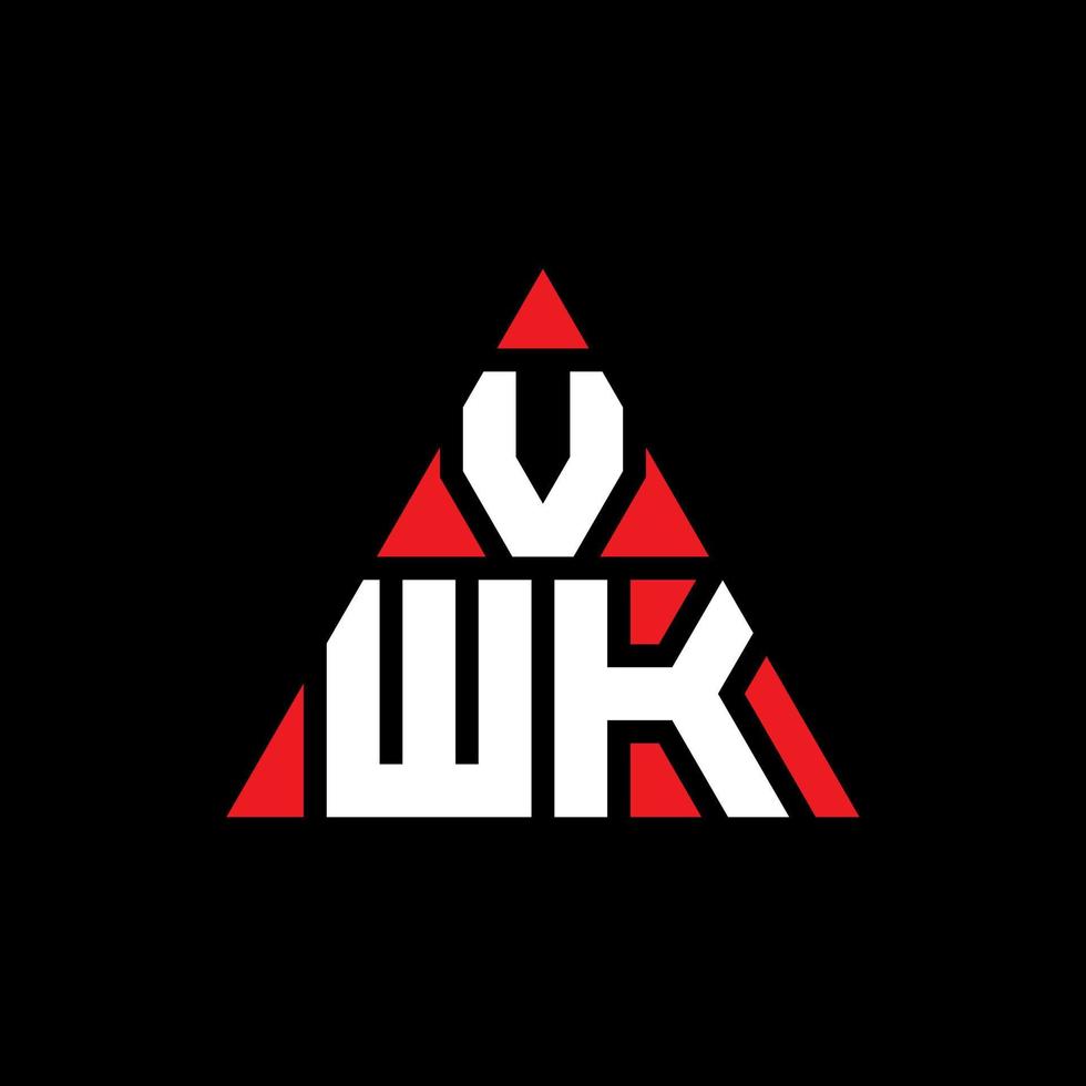 VWK triangle letter logo design with triangle shape. VWK triangle logo design monogram. VWK triangle vector logo template with red color. VWK triangular logo Simple, Elegant, and Luxurious Logo.