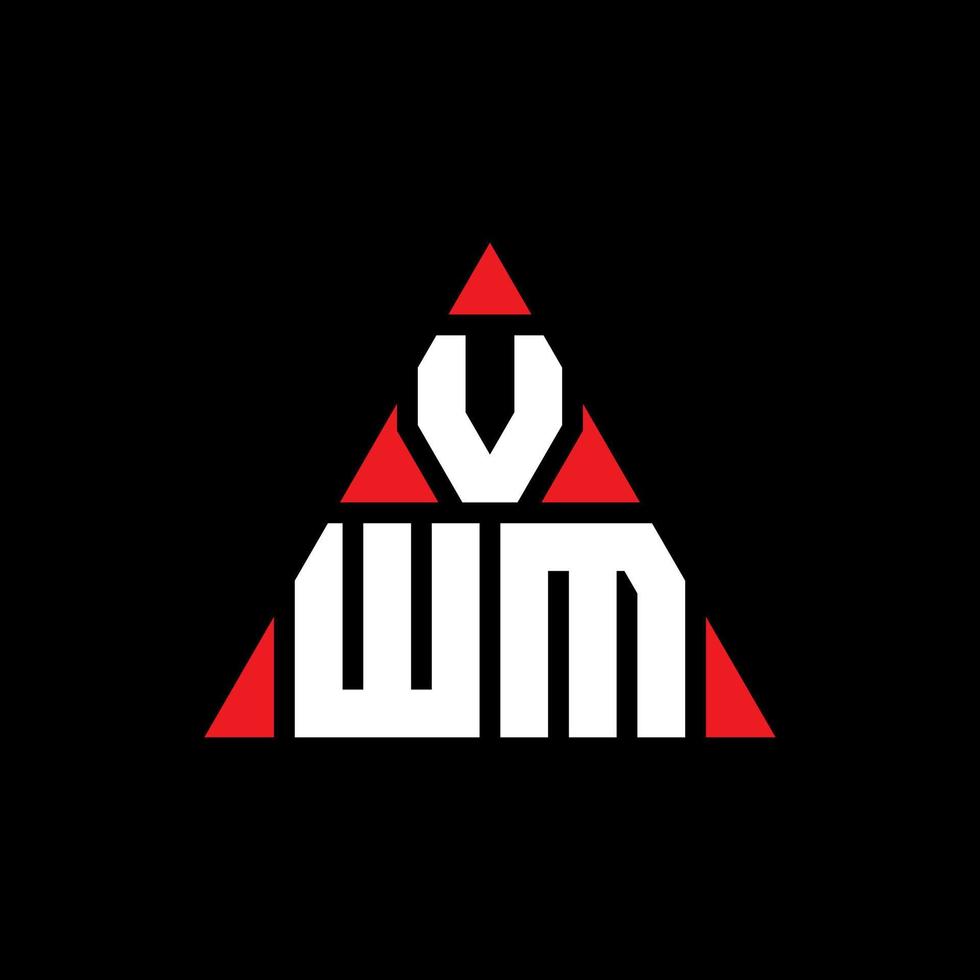 diseño de logotipo de letra triangular vwm con forma de triángulo. monograma de diseño del logotipo del triángulo vwm. plantilla de logotipo de vector de triángulo vwm con color rojo. logotipo triangular vwm logotipo simple, elegante y lujoso.