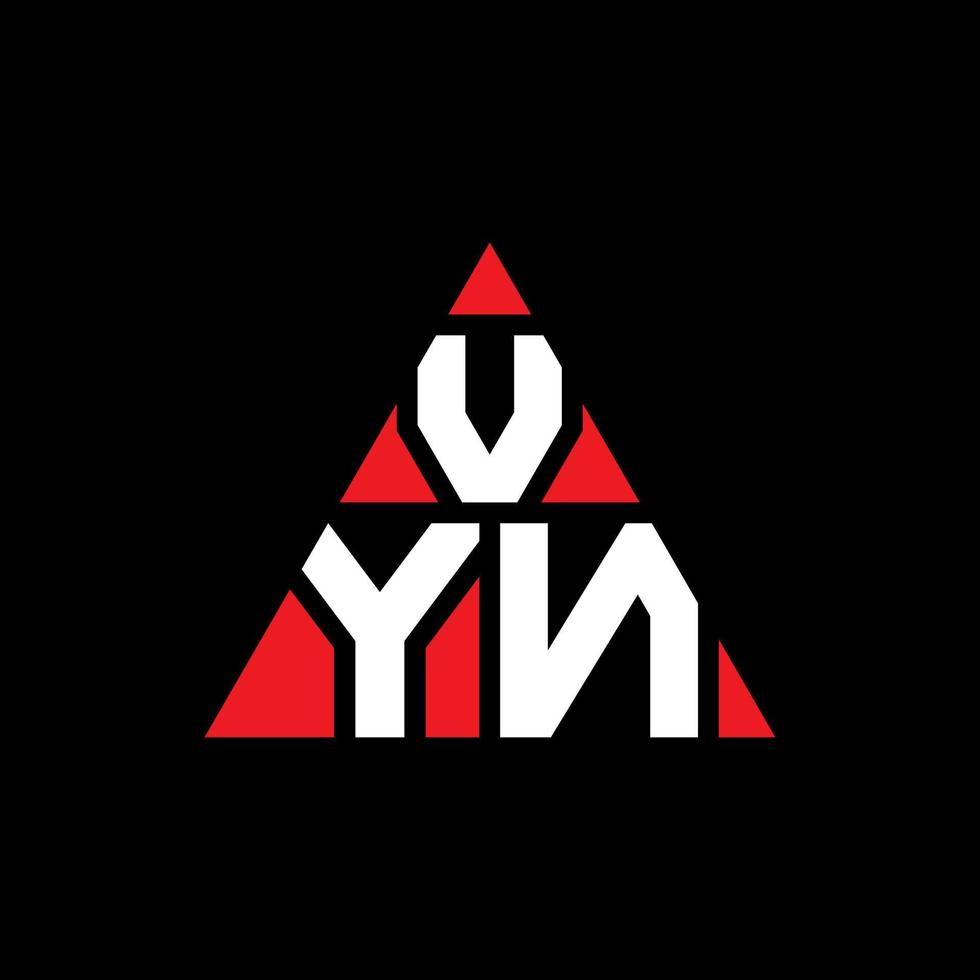 diseño de logotipo de letra de triángulo vyn con forma de triángulo. monograma de diseño de logotipo de triángulo vyn. plantilla de logotipo de vector de triángulo vyn con color rojo. logotipo triangular vyn logotipo simple, elegante y lujoso.