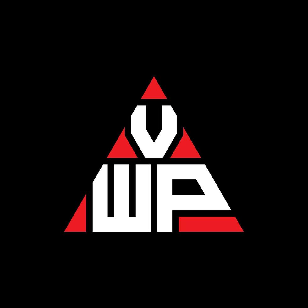 diseño de logotipo de letra triangular vwp con forma de triángulo. monograma de diseño del logotipo del triángulo vwp. plantilla de logotipo de vector de triángulo vwp con color rojo. logo triangular vwp logo simple, elegante y lujoso.
