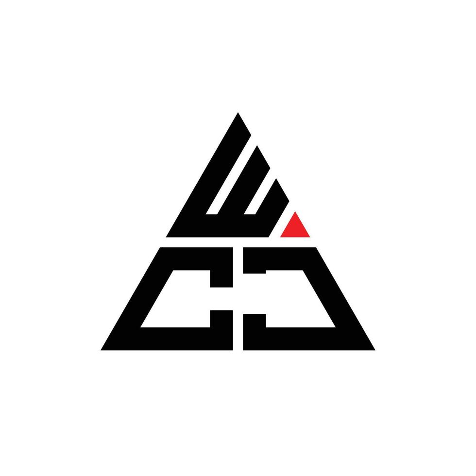 diseño de logotipo de letra triangular wcj con forma de triángulo. monograma de diseño del logotipo del triángulo wcj. plantilla de logotipo de vector de triángulo wcj con color rojo. logotipo triangular wcj logotipo simple, elegante y lujoso. wcj