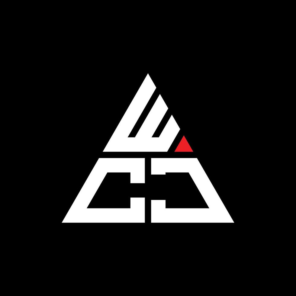 diseño de logotipo de letra triangular wcj con forma de triángulo. monograma de diseño del logotipo del triángulo wcj. plantilla de logotipo de vector de triángulo wcj con color rojo. logotipo triangular wcj logotipo simple, elegante y lujoso. wcj