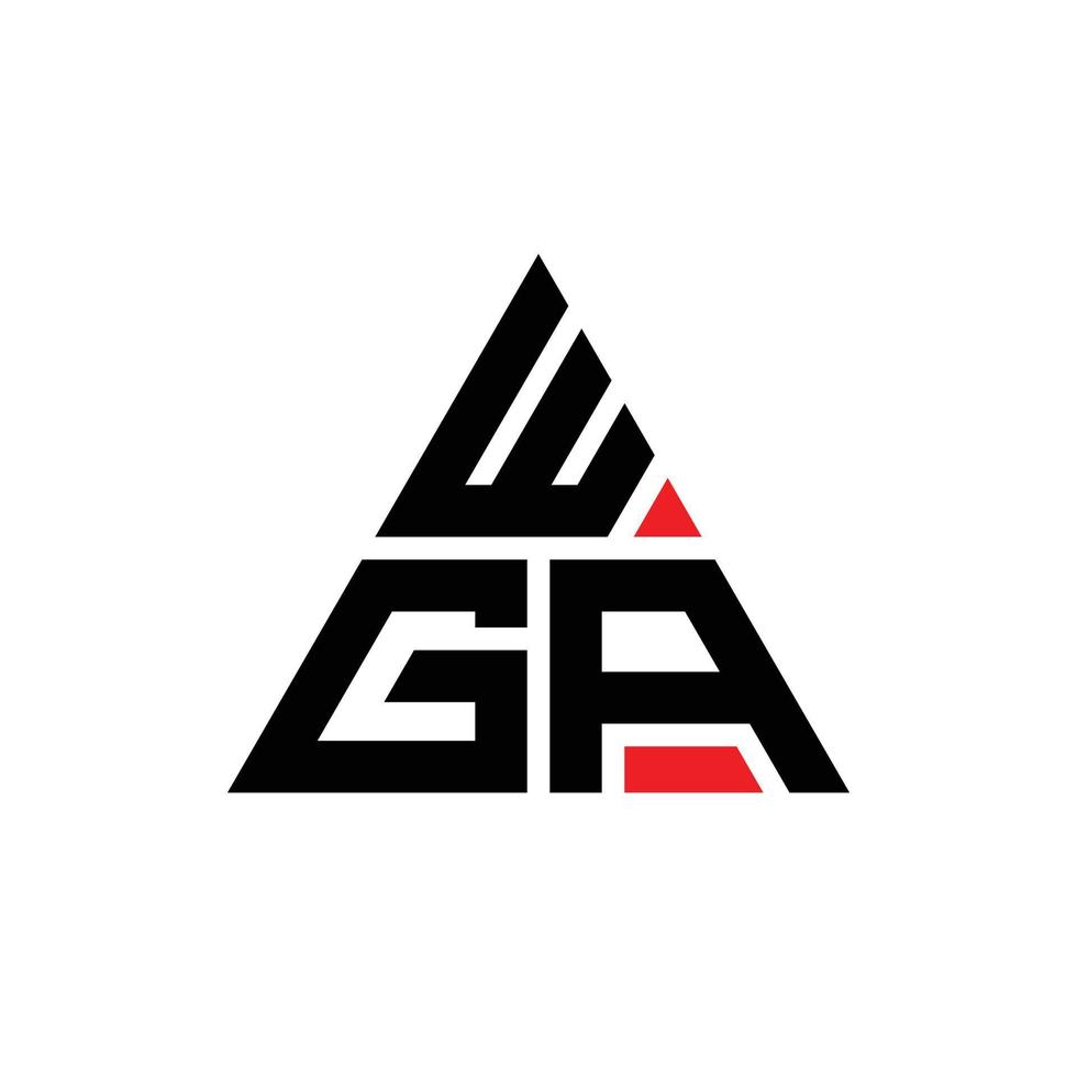 diseño de logotipo de letra triangular wga con forma de triángulo. monograma de diseño de logotipo de triángulo wga. plantilla de logotipo de vector de triángulo wga con color rojo. logotipo triangular wga logotipo simple, elegante y lujoso. wga