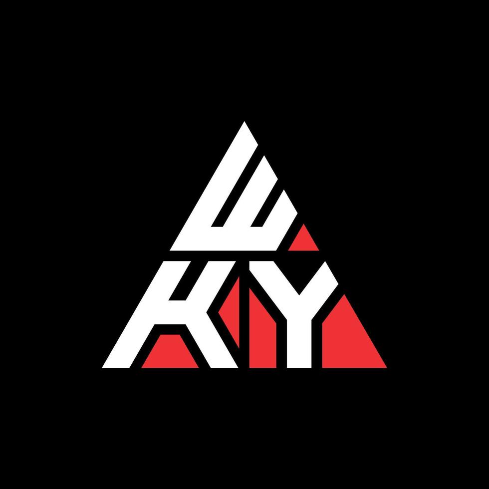 diseño de logotipo de letra de triángulo wky con forma de triángulo. monograma de diseño de logotipo de triángulo wky. plantilla de logotipo de vector de triángulo wky con color rojo. logotipo triangular wky logotipo simple, elegante y lujoso.