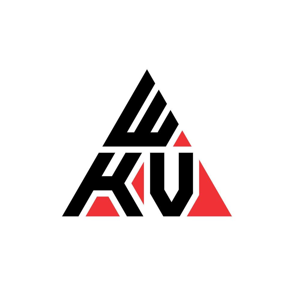 diseño de logotipo de letra triangular wkv con forma de triángulo. monograma de diseño del logotipo del triángulo wkv. plantilla de logotipo de vector de triángulo wkv con color rojo. logotipo triangular wkv logotipo simple, elegante y lujoso.