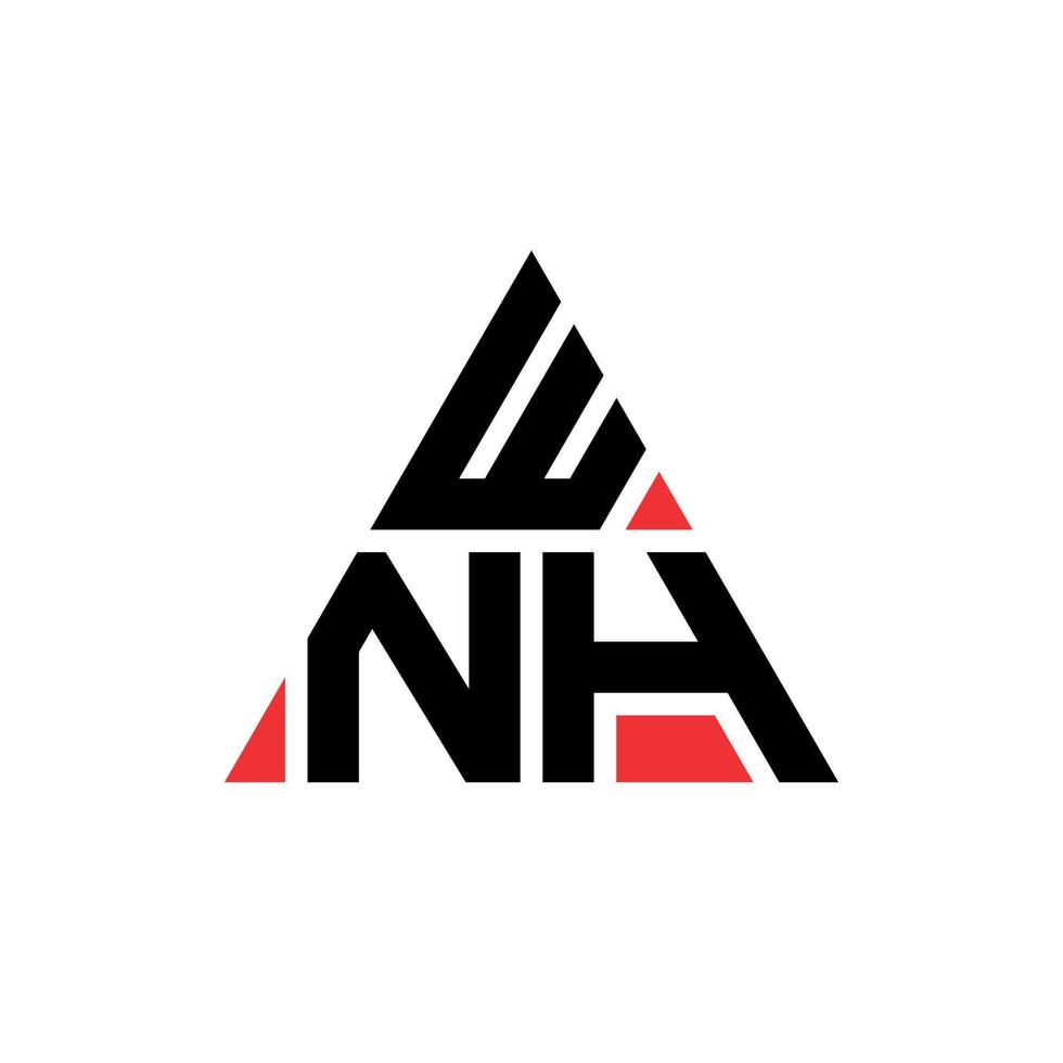 diseño de logotipo de letra de triángulo wnh con forma de triángulo. monograma de diseño de logotipo de triángulo wnh. plantilla de logotipo de vector de triángulo wnh con color rojo. logo triangular wnh logo simple, elegante y lujoso.