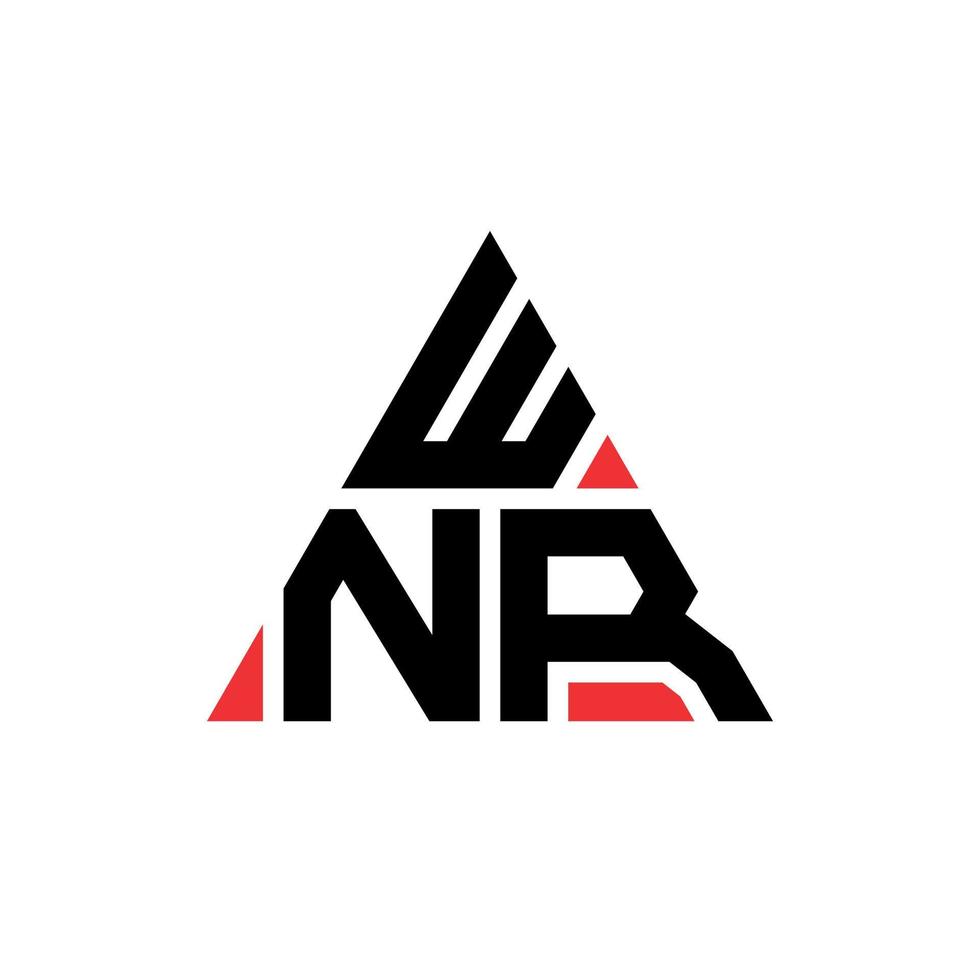 diseño de logotipo de letra de triángulo wnr con forma de triángulo. monograma de diseño de logotipo de triángulo wnr. plantilla de logotipo de vector de triángulo wnr con color rojo. logo triangular wnr logo simple, elegante y lujoso.
