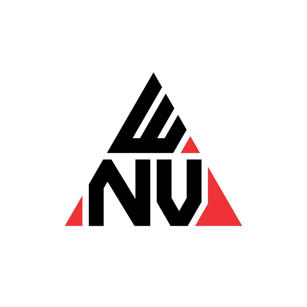 diseño de logotipo de letra triangular wnv con forma de triángulo. monograma de diseño del logotipo del triángulo wnv. plantilla de logotipo de vector de triángulo wnv con color rojo. logo triangular wnv logo simple, elegante y lujoso.