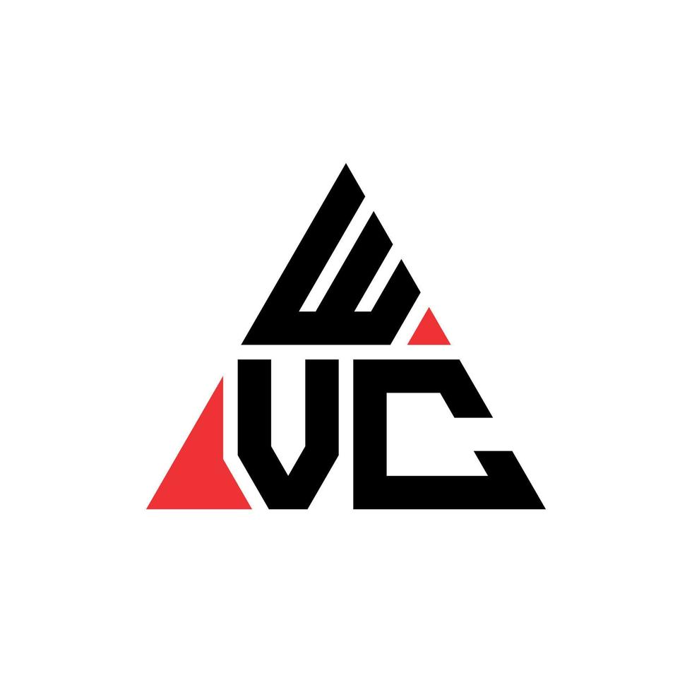 diseño de logotipo de letra triangular wvc con forma de triángulo. monograma de diseño del logotipo del triángulo wvc. plantilla de logotipo de vector de triángulo wvc con color rojo. logo triangular wvc logo simple, elegante y lujoso.