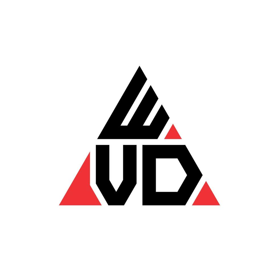 diseño de logotipo de letra triangular wvd con forma de triángulo. monograma de diseño de logotipo de triángulo wvd. plantilla de logotipo de vector de triángulo wvd con color rojo. logo triangular wvd logo simple, elegante y lujoso.