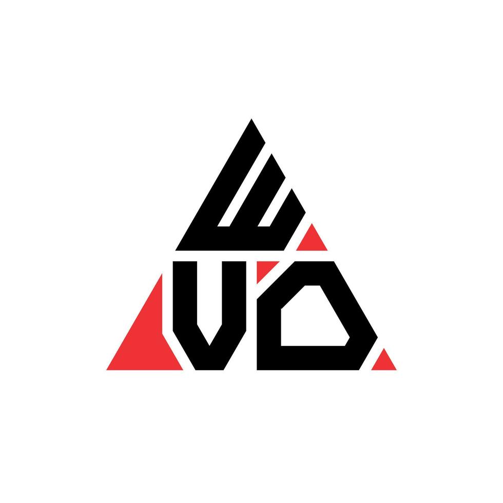 diseño de logotipo de letra triangular wvo con forma de triángulo. monograma de diseño de logotipo de triángulo wvo. plantilla de logotipo de vector de triángulo wvo con color rojo. logotipo triangular wvo logotipo simple, elegante y lujoso.