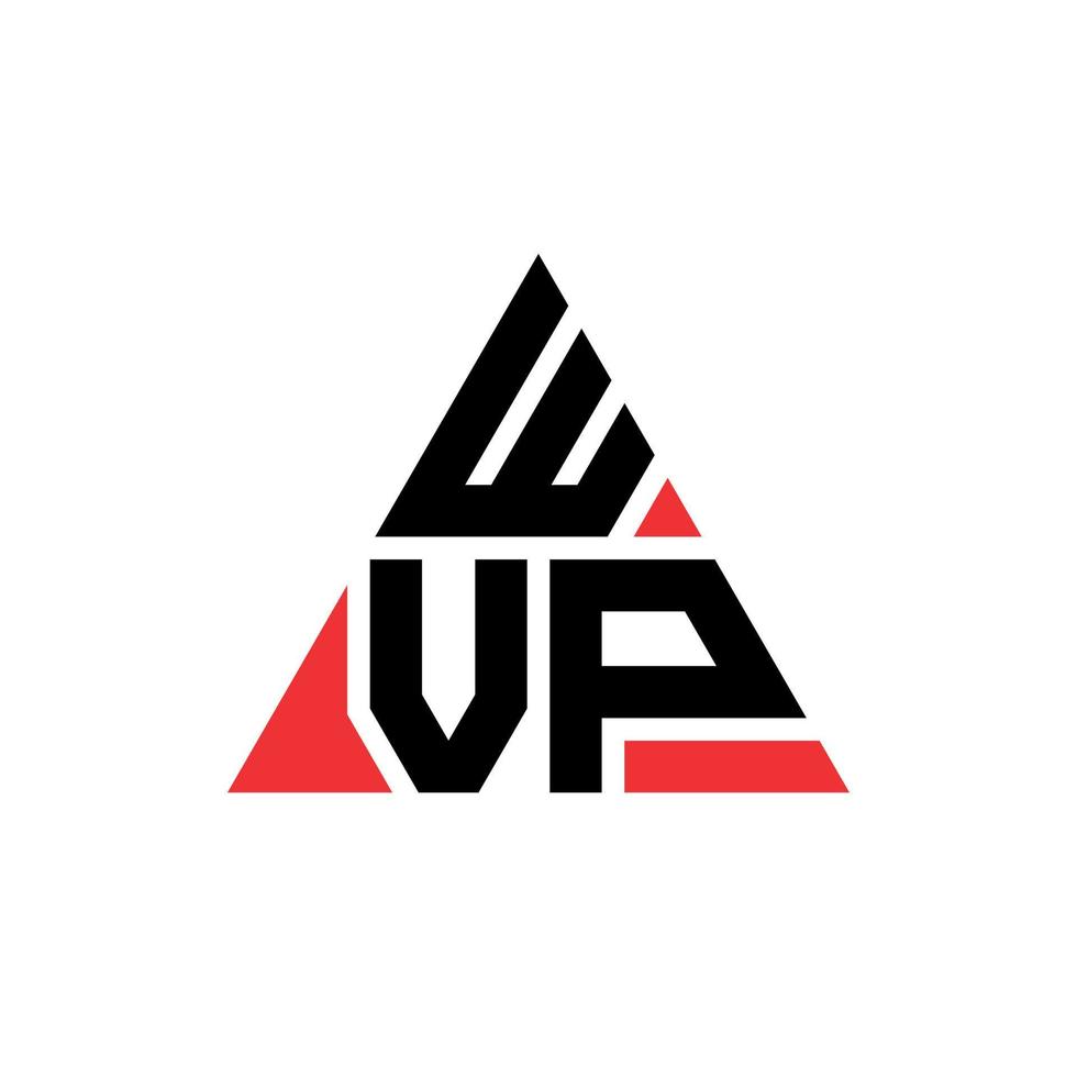 WVP triangle letter logo design with triangle shape. WVP triangle logo design monogram. WVP triangle vector logo template with red color. WVP triangular logo Simple, Elegant, and Luxurious Logo.
