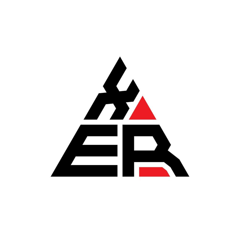 diseño de logotipo de letra de triángulo xer con forma de triángulo. monograma de diseño del logotipo del triángulo xer. plantilla de logotipo de vector de triángulo xer con color rojo. logotipo triangular xer logotipo simple, elegante y lujoso.