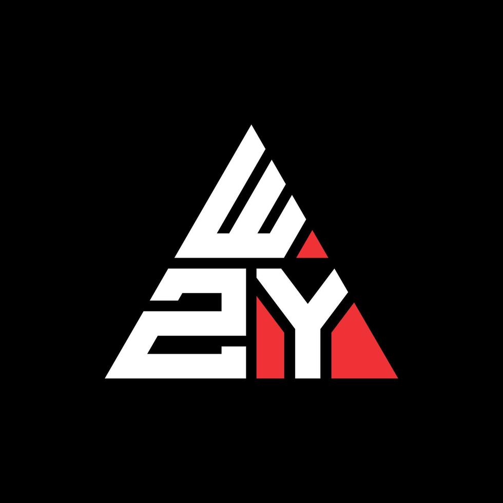 diseño de logotipo de letra de triángulo wzy con forma de triángulo. monograma de diseño de logotipo de triángulo wzy. plantilla de logotipo de vector de triángulo wzy con color rojo. logotipo triangular wzy logotipo simple, elegante y lujoso.