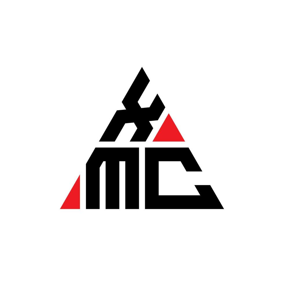 Diseño de logotipo de letra triangular xmc con forma de triángulo. monograma de diseño del logotipo del triángulo xmc. plantilla de logotipo de vector de triángulo xmc con color rojo. logotipo triangular xmc logotipo simple, elegante y lujoso.