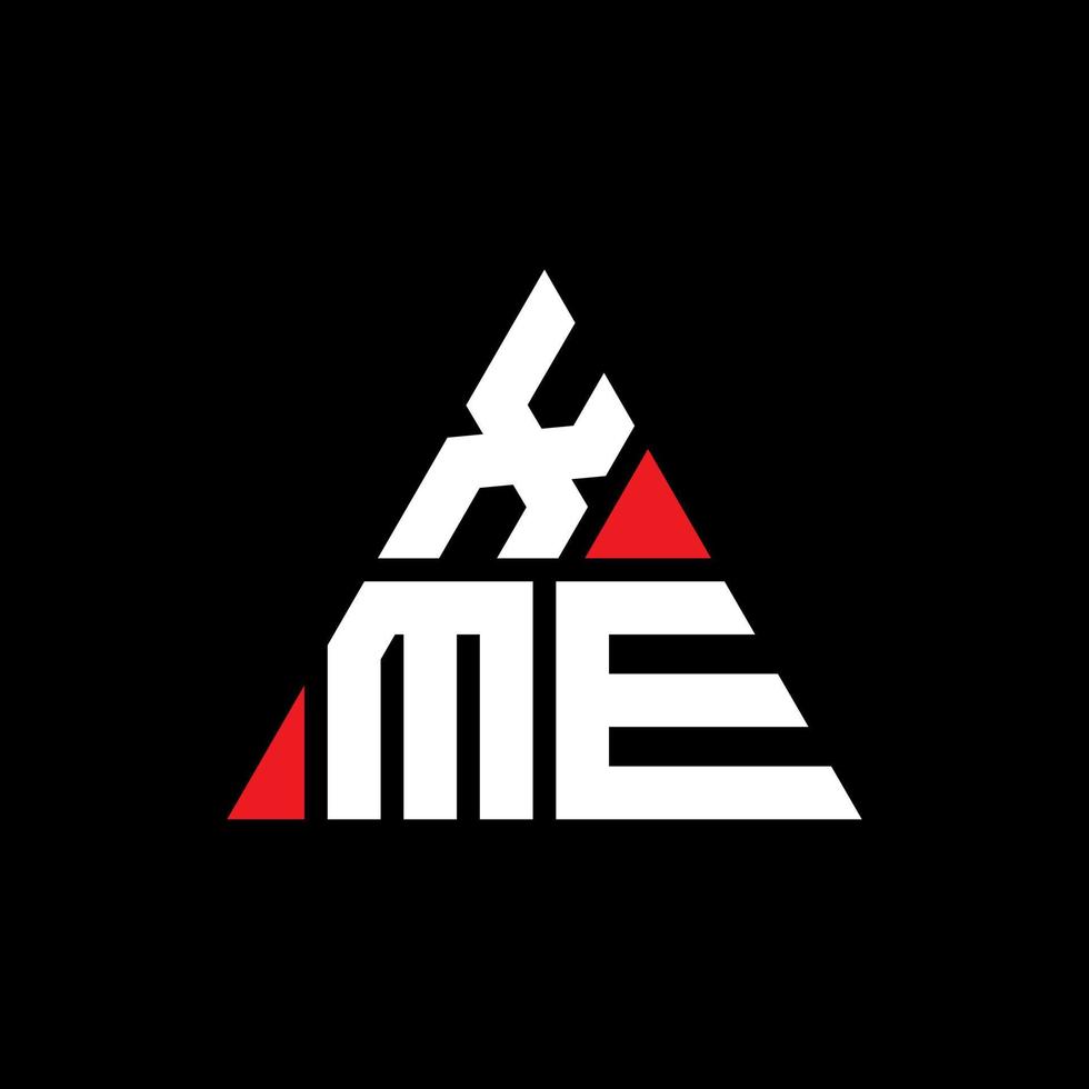 diseño de logotipo de letra triangular xme con forma de triángulo. monograma de diseño del logotipo del triángulo xme. plantilla de logotipo de vector de triángulo xme con color rojo. logotipo triangular xme logotipo simple, elegante y lujoso.