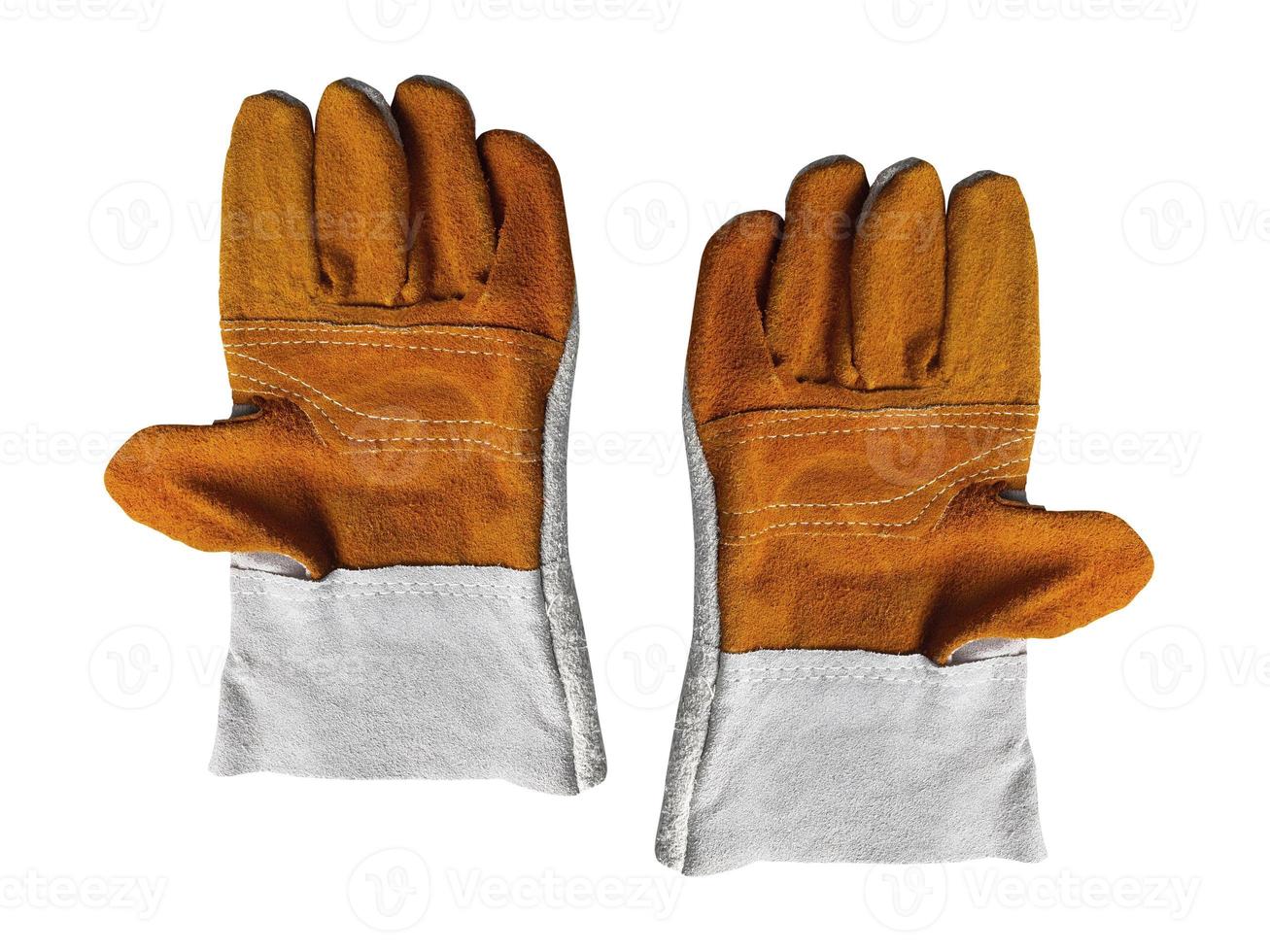 guantes de construcción aislado sobre fondo blanco. 9040231 Foto